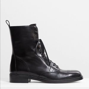Theory Laced Boot in Satin Leather 39/9 US
